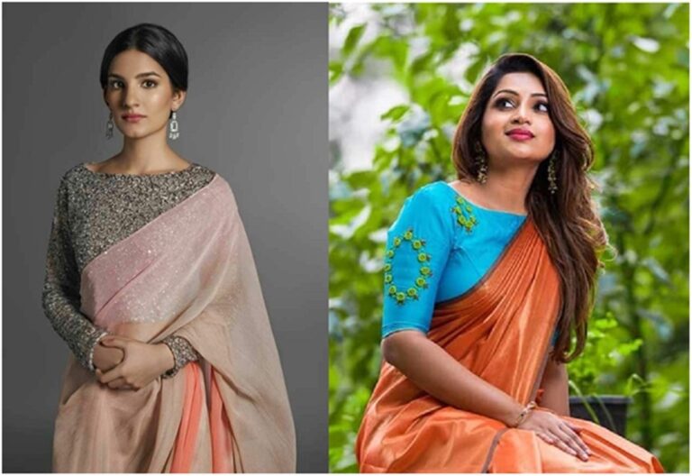 Try this beautiful blouse design this Diwali in contrast to the heavy work saree
